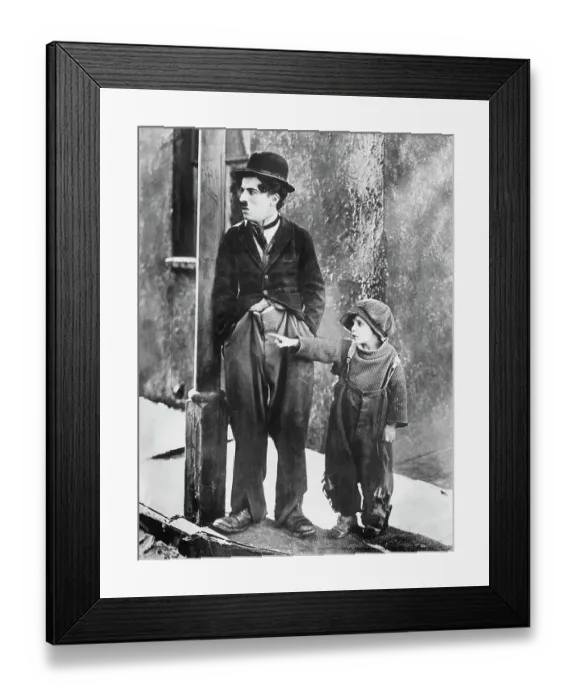 Framed Print : Charlie Chaplin and Jackie Coogan in The Kid Framed Print : Charlie Chaplin and Jackie Coogan in The Kid