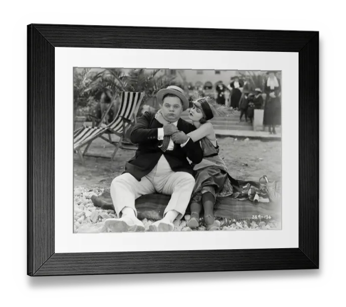 Framed Print : Woman Hugging Fatty Arbuckle Framed Print : Woman Hugging Fatty Arbuckle
