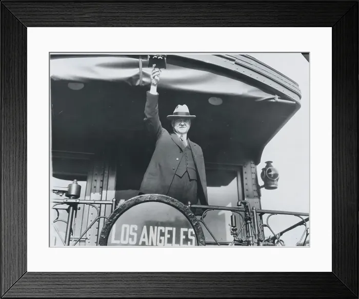 Framed Print : Secretary of Commerce Herbert Hoover Waiting by Limousine at White House Framed Print : Secretary of Commerce Herbert Hoover Waiting by Limousine at White House