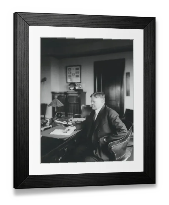 Framed Print : Portrait of Secretary of Commerce Herbert Hoover at His Desk Framed Print : Portrait of Secretary of Commerce Herbert Hoover at His Desk