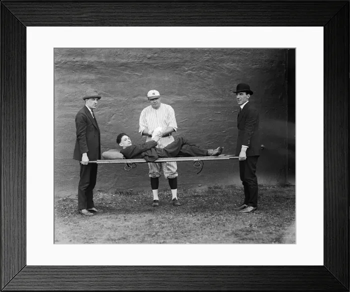 Framed Print : Babe Ruth Receiving Pup from Disabled Argonne Hero Framed Print : Babe Ruth Receiving Pup from Disabled Argonne Hero