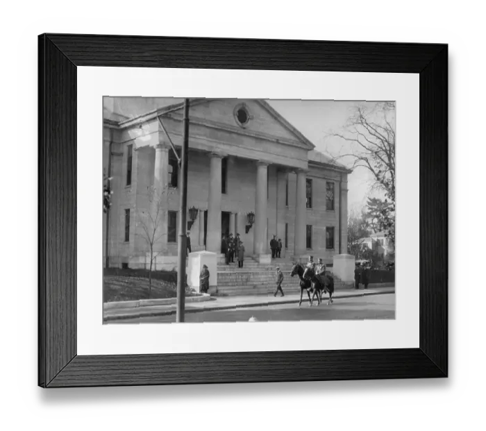 Framed Print : Guards Waiting Outside of a Courthouse Framed Print : Guards Waiting Outside of a Courthouse