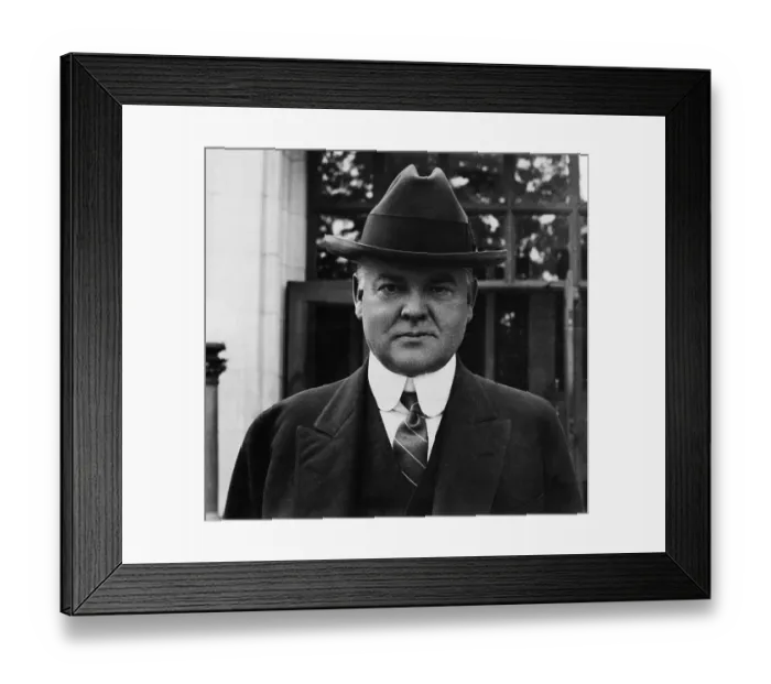 Framed Print : Portrait of Herbert Hoover Wearing Overcoat and Hat Framed Print : Portrait of Herbert Hoover Wearing Overcoat and Hat
