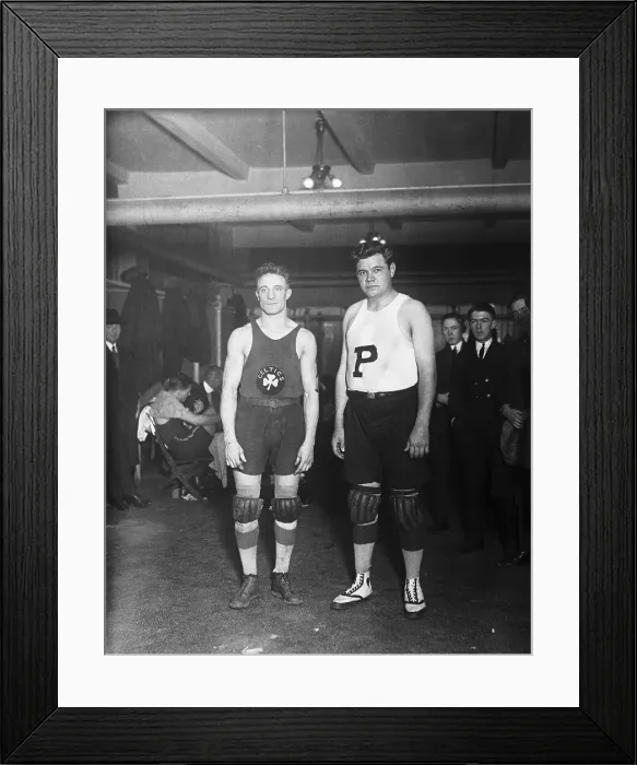 Framed Print : Babe Ruth Posing with Johnny Beckman
