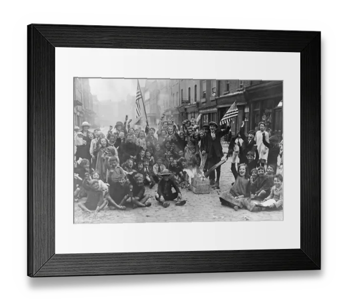 Framed Print : Children Sitting in the Street Framed Print : Children Sitting in the Street