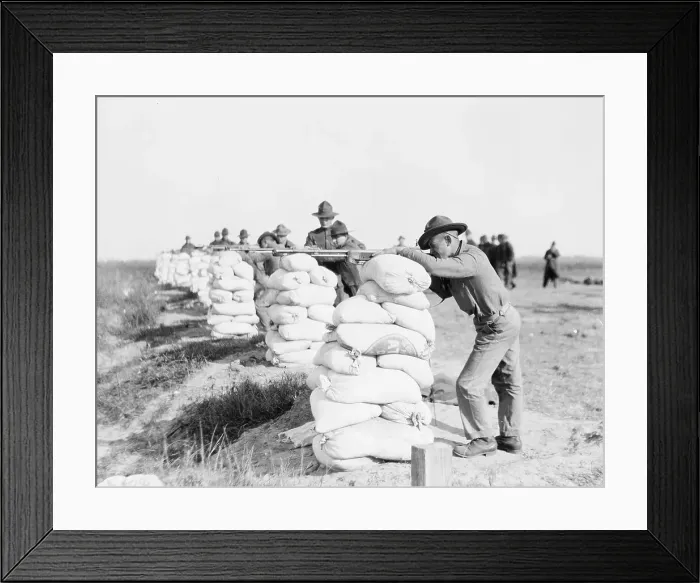 Framed Print : Marines Firing Browning Rifles Framed Print : Marines Firing Browning Rifles