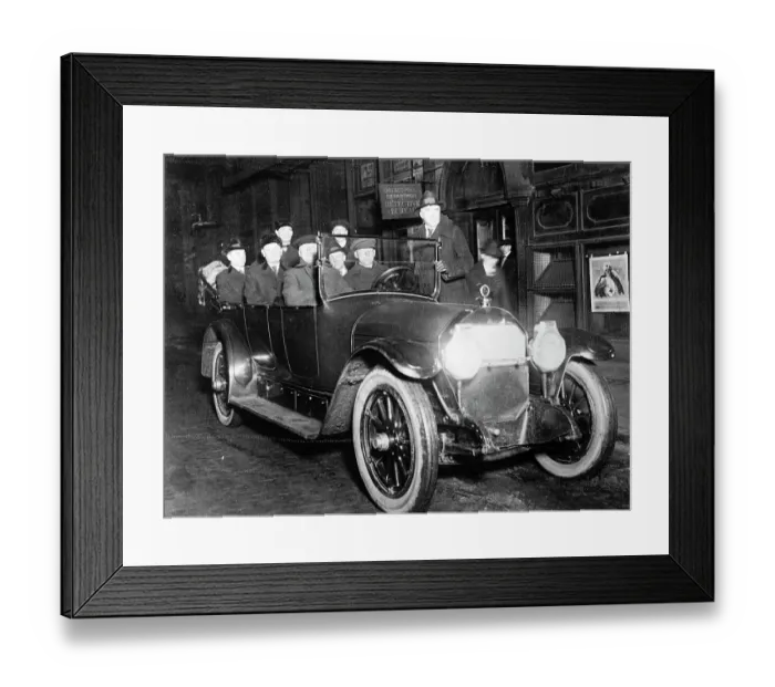 Framed Print : Flying Squad Of Police In Auto Framed Print : Flying Squad Of Police In Auto