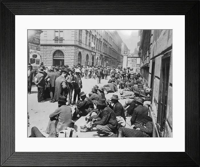 Framed Print : Unemployed Men On Vienna Streets Framed Print : Unemployed Men On Vienna Streets