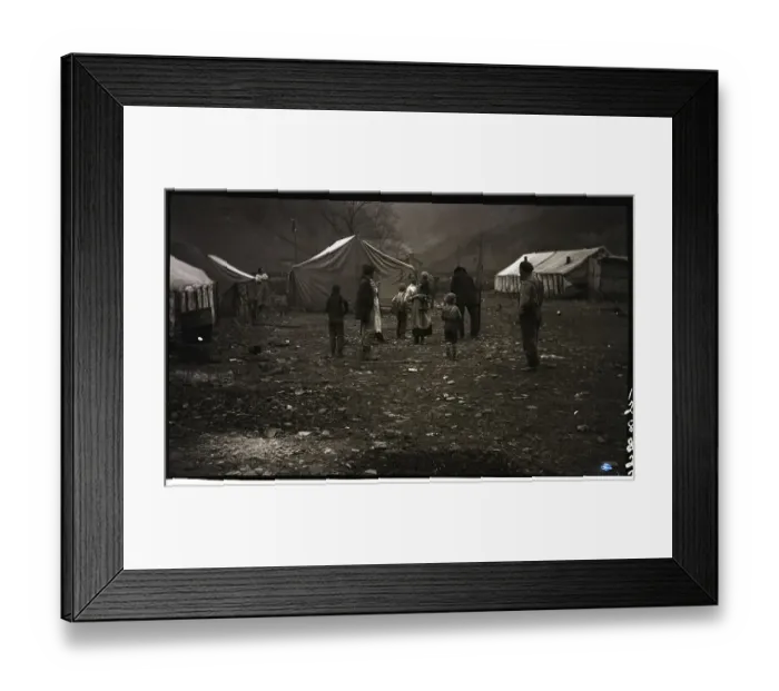 Framed Print : People and Tents in Striking Miners Camp Framed Print : People and Tents in Striking Miners Camp
