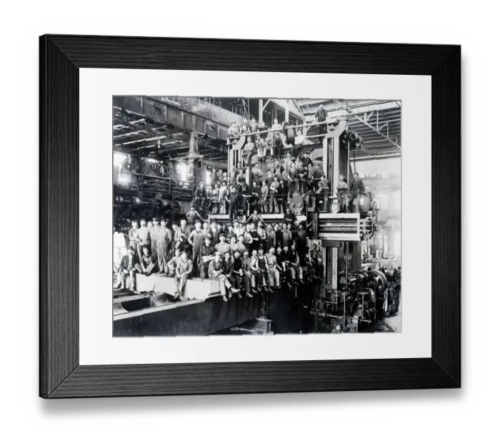 Framed Print : Factory Floor Showing Workers Framed Print : Factory Floor Showing Workers