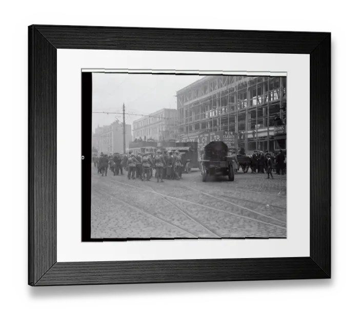 Framed Print : Irish Uprising with Armored Cars in Streets of Dublin Framed Print : Irish Uprising with Armored Cars in Streets of Dublin
