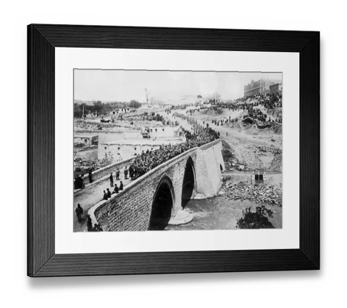 Framed Print : Troops March Across Bridge To Battle Framed Print : Troops March Across Bridge To Battle