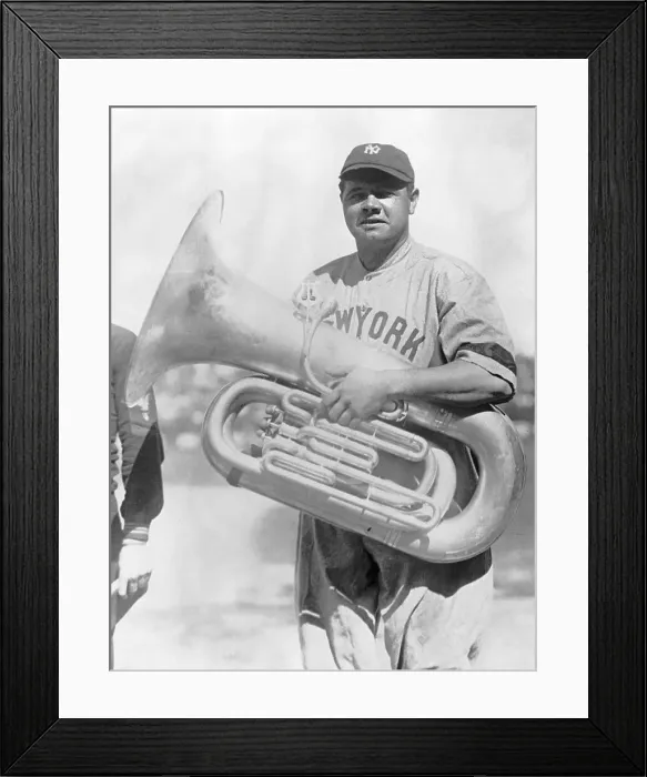Framed Print : Babe Ruth Posing with Tuba Framed Print : Babe Ruth Posing with Tuba