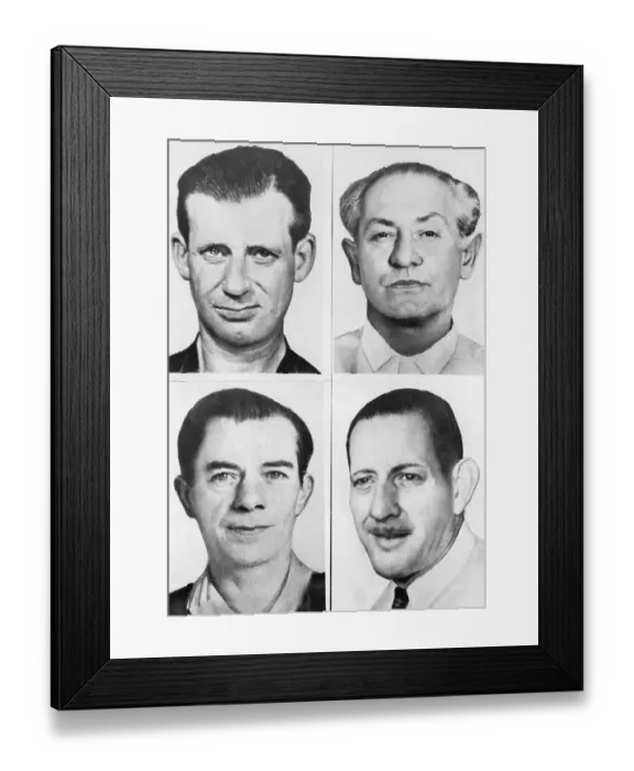 Framed Print : Mug Shots of FBI's Most Wanted List Framed Print : Mug Shots of FBI's Most Wanted List