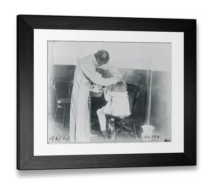 Framed Print : Man Receiving Aid from Chinese Druggist Framed Print : Man Receiving Aid from Chinese Druggist