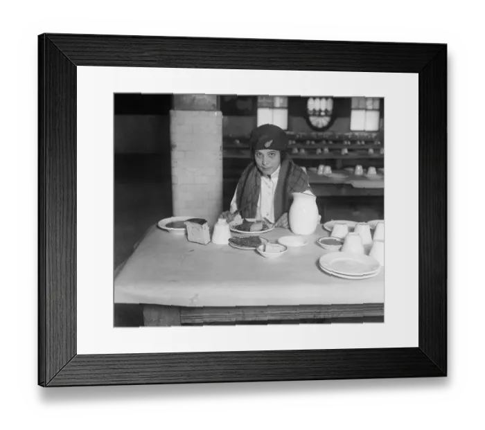 Framed Print : Immigrant Eating Meal on Ellis Island Framed Print : Immigrant Eating Meal on Ellis Island