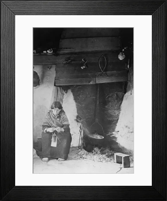 Framed Print : Old Irish Woman by Fireplace Framed Print : Old Irish Woman by Fireplace