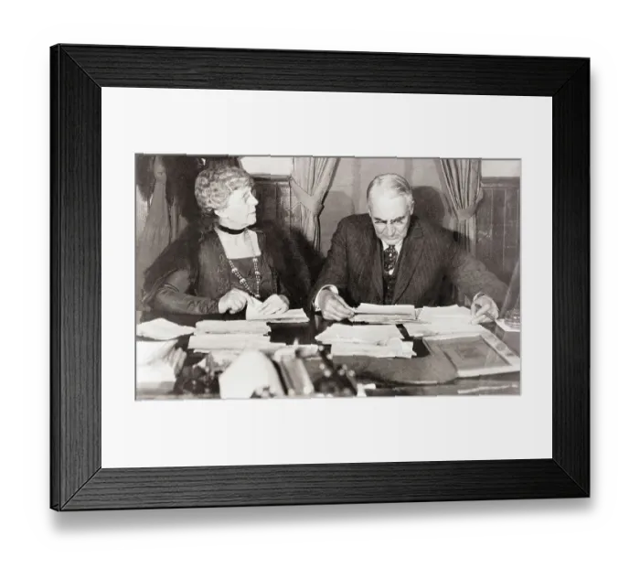 Framed Print : Warren G. Harding Reviewing Election Reports Framed Print : Warren G. Harding Reviewing Election Reports