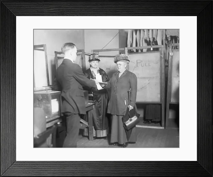 Framed Print : Women Casting Their Votes for the First Time Framed Print : Women Casting Their Votes for the First Time
