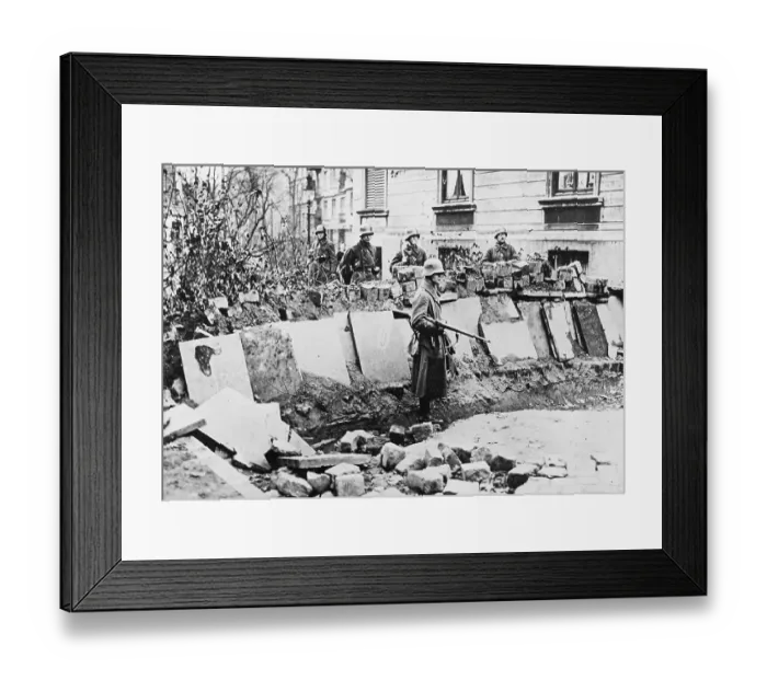 Framed Print : German Soldiers Guarding Area of Siege Framed Print : German Soldiers Guarding Area of Siege