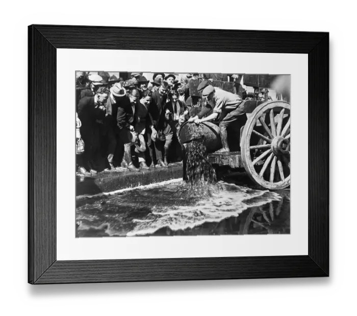 Framed Print : U.S. Federal Agents Pouring Out Wine Framed Print : U.S. Federal Agents Pouring Out Wine