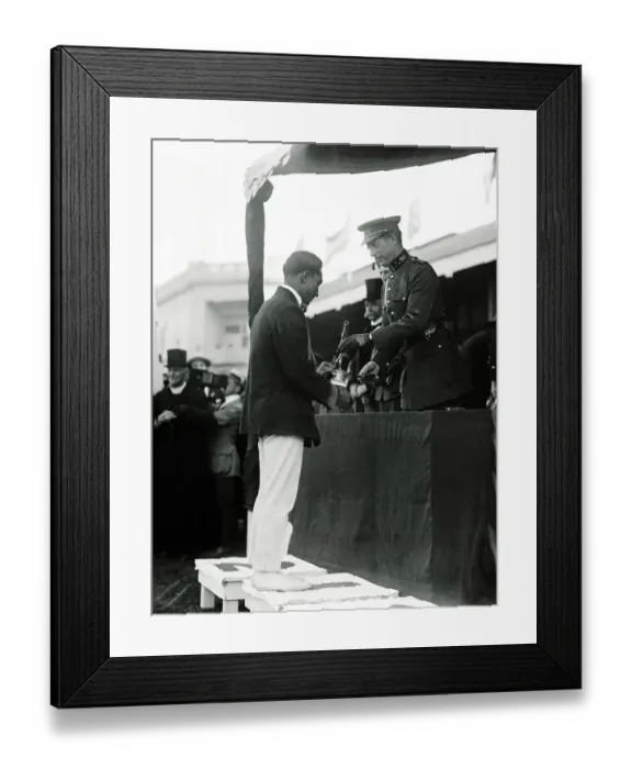 Framed Print : Duke Kamohomakan Receiving Olympic Prize from King Albert Framed Print : Duke Kamohomakan Receiving Olympic Prize from King Albert