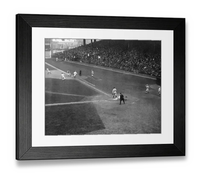 Framed Print : Zach Wheat Scoring in World Series Game