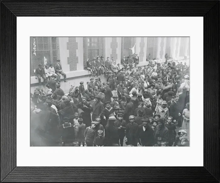 Framed Print : Immigrants Crowding Ellis Island Framed Print : Immigrants Crowding Ellis Island