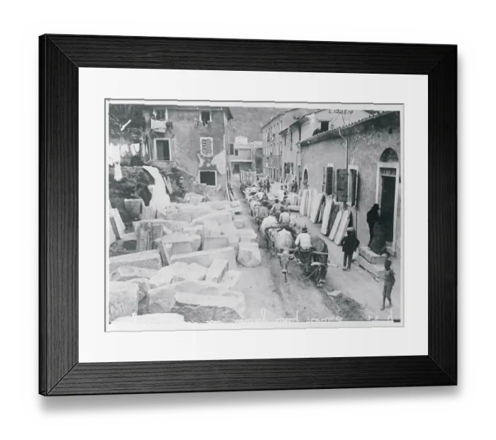 Framed Print : Quarry Workers Traveling With Carts Framed Print : Quarry Workers Traveling With Carts