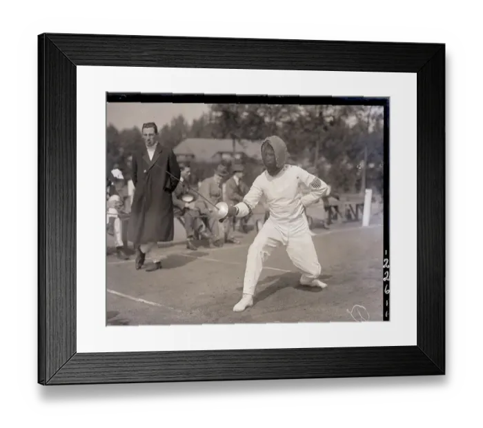 Framed Print : U.S. Fencer Charging