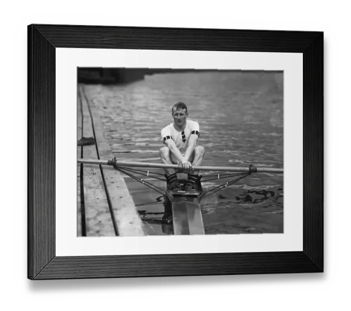 Framed Print : Jack Beresford Jr. in Boat Rowing Event Framed Print : Jack Beresford Jr. in Boat Rowing Event