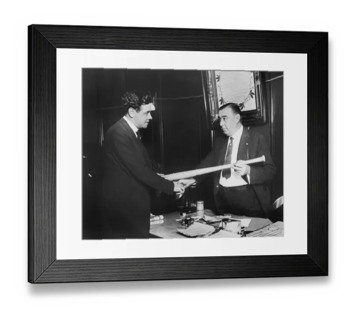Framed Print : Babe Ruth and Mayor Bill Thompson Framed Print : Babe Ruth and Mayor Bill Thompson