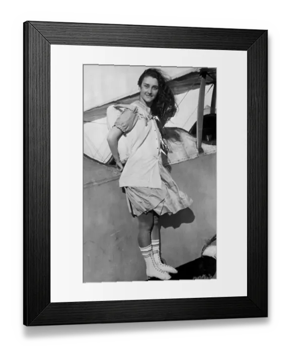 Framed Print : Georgia Tiny Broadwick on Plane Framed Print : Georgia Tiny Broadwick on Plane