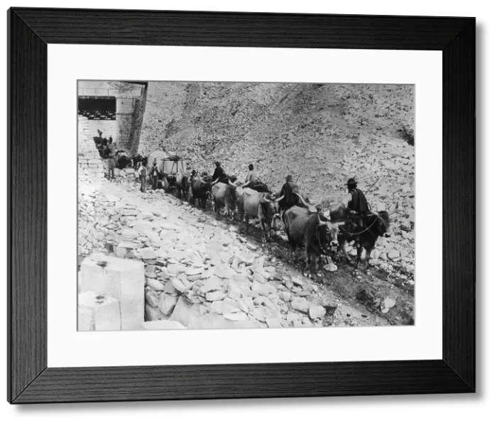 Framed Print : Workers Moving Excavated Marble From Work Site Framed Print : Workers Moving Excavated Marble From Work Site