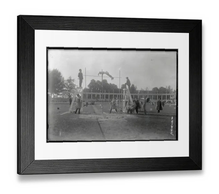Framed Print : F. K. Foss in Pole Vault Jumping Action Framed Print : F. K. Foss in Pole Vault Jumping Action