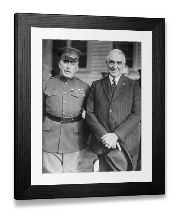 Framed Print : Leonard Wood and Warren Harding Posing Together