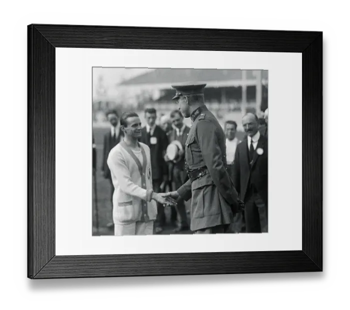 Framed Print : King Albert Congratulating Joseph Guillemont Framed Print : King Albert Congratulating Joseph Guillemont