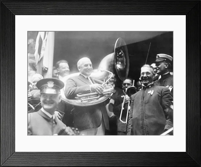 Framed Print : Warren G. Harding Playing Tuba Framed Print : Warren G. Harding Playing Tuba