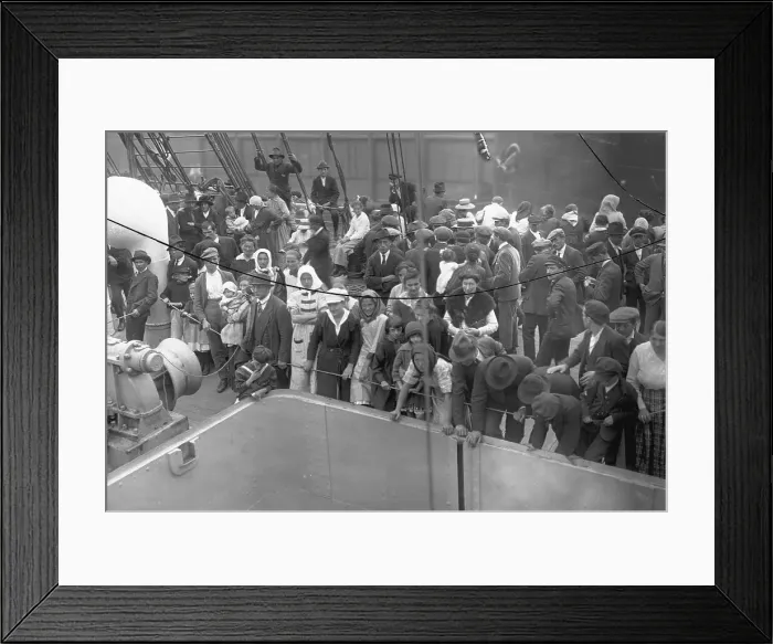 Framed Print : Immigrants on Deck of S. S. Lafayette Framed Print : Immigrants on Deck of S. S. Lafayette