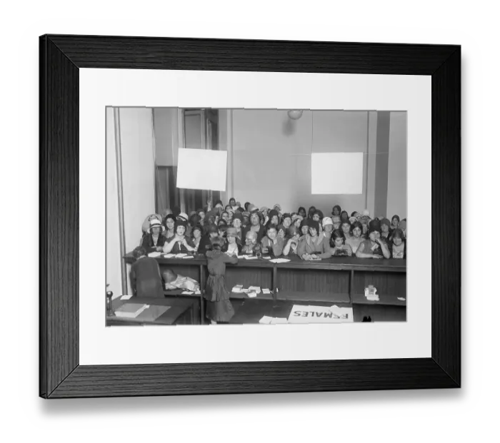 Framed Print : Crowd At Free Employment Agency