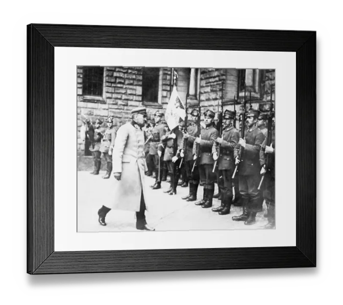 Framed Print : General Pildudsky Reviewing Troops Framed Print : General Pildudsky Reviewing Troops
