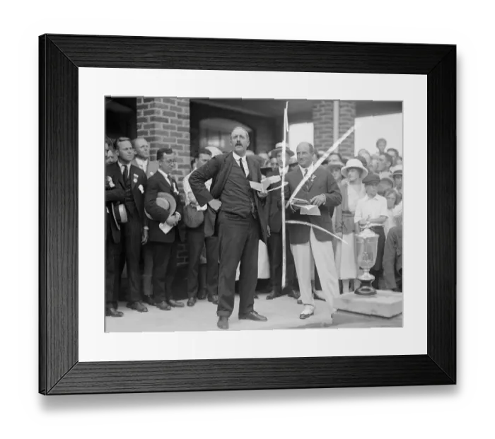 Framed Print : Ted Ray Stands with Envelope Before Group Framed Print : Ted Ray Stands with Envelope Before Group