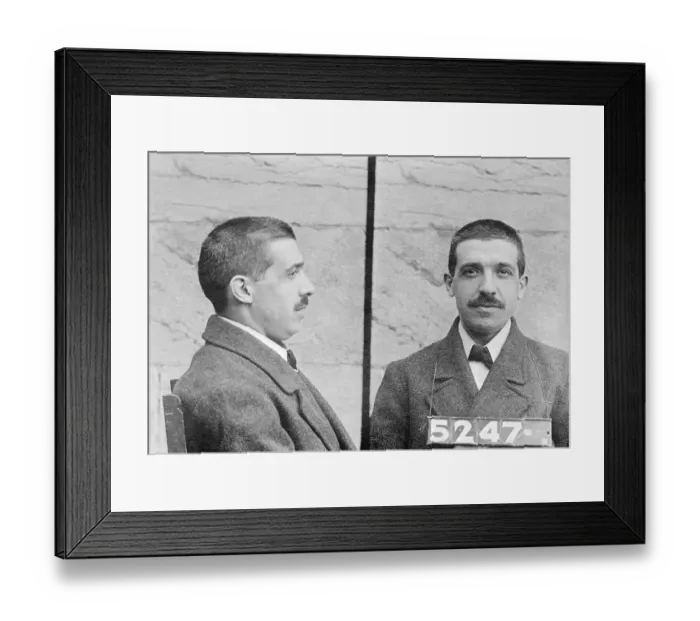 Framed Print : Charles Ponzi Mug Shots Framed Print : Charles Ponzi Mug Shots