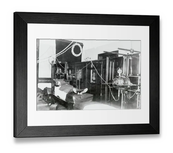 Framed Print : Patient on Roentgen Ray Apparatus Framed Print : Patient on Roentgen Ray Apparatus