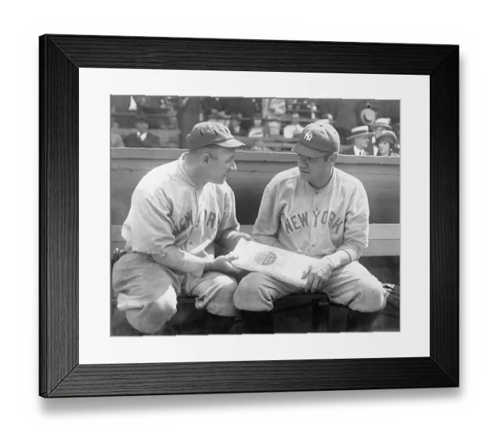 Framed Print : Babe Ruth and Ping Bodie
