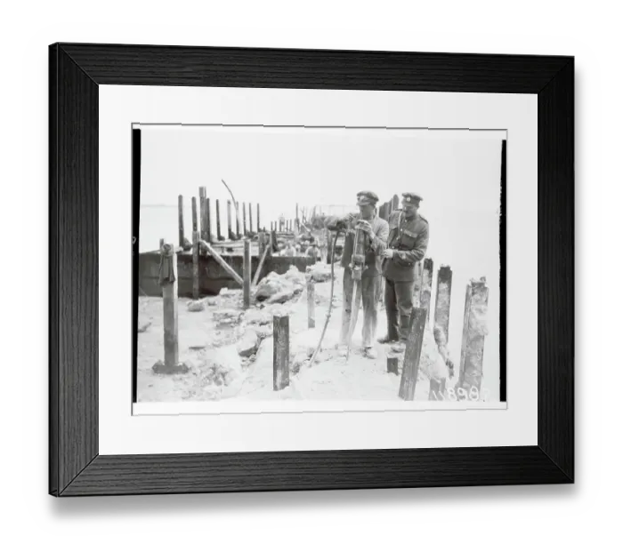 Framed Print : British Soldiers Dismantling Buildings of Heligoland