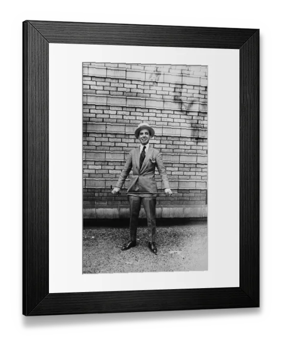 Framed Print : Charles Ponzi with Cane