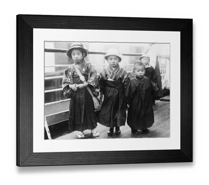 Framed Print : Japanese Immigrant Children Aboard Ship
