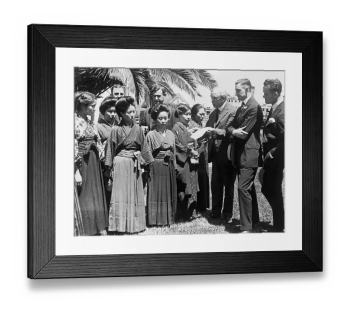 Framed Print : Japanese Picture Brides at Immigration Framed Print : Japanese Picture Brides at Immigration
