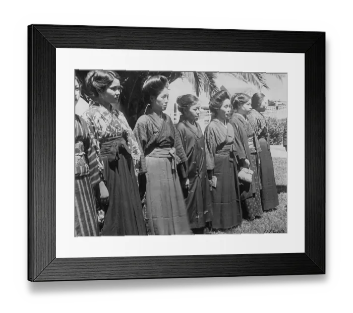 Framed Print : Japanese Brides Lining up for Inspection